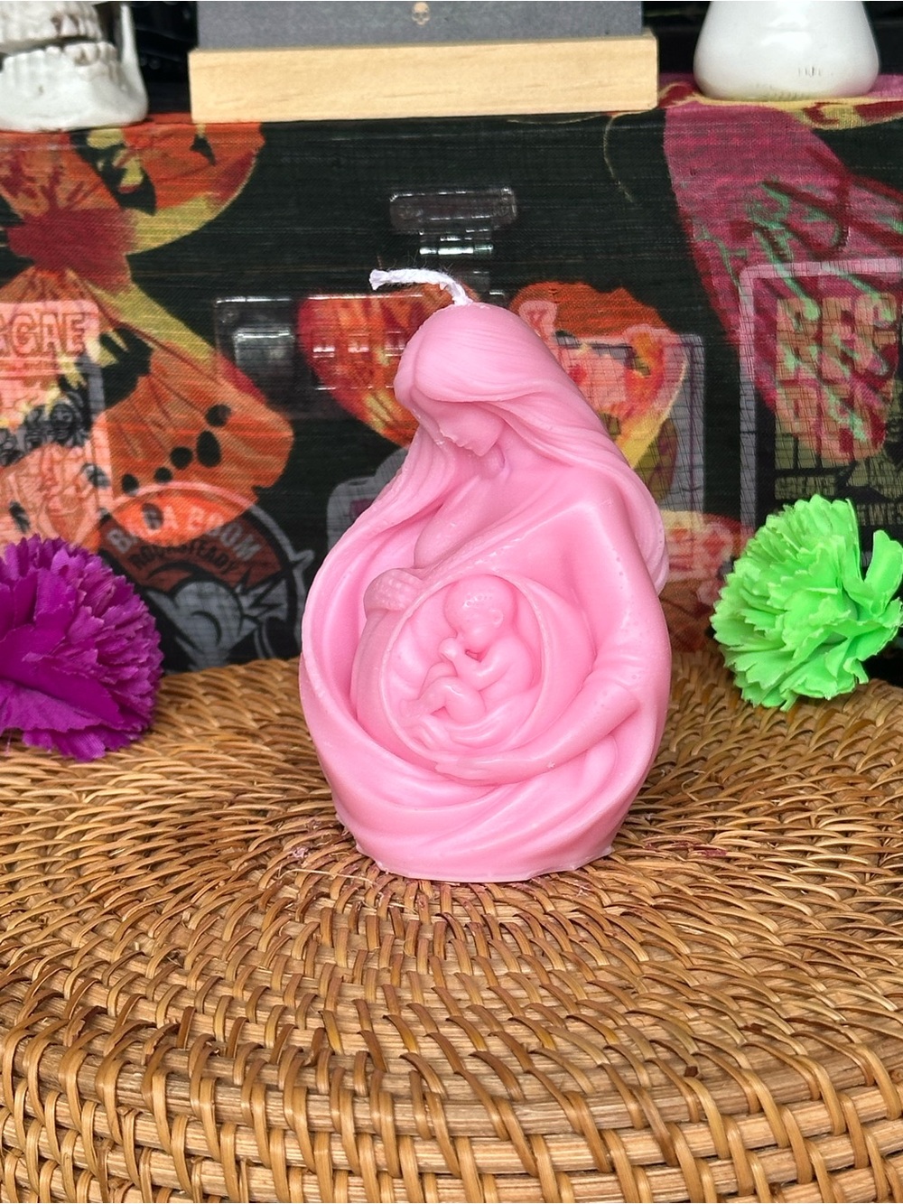 Handmade Pink Mother & Baby Candle – Pregnancy & Motherhood Figure